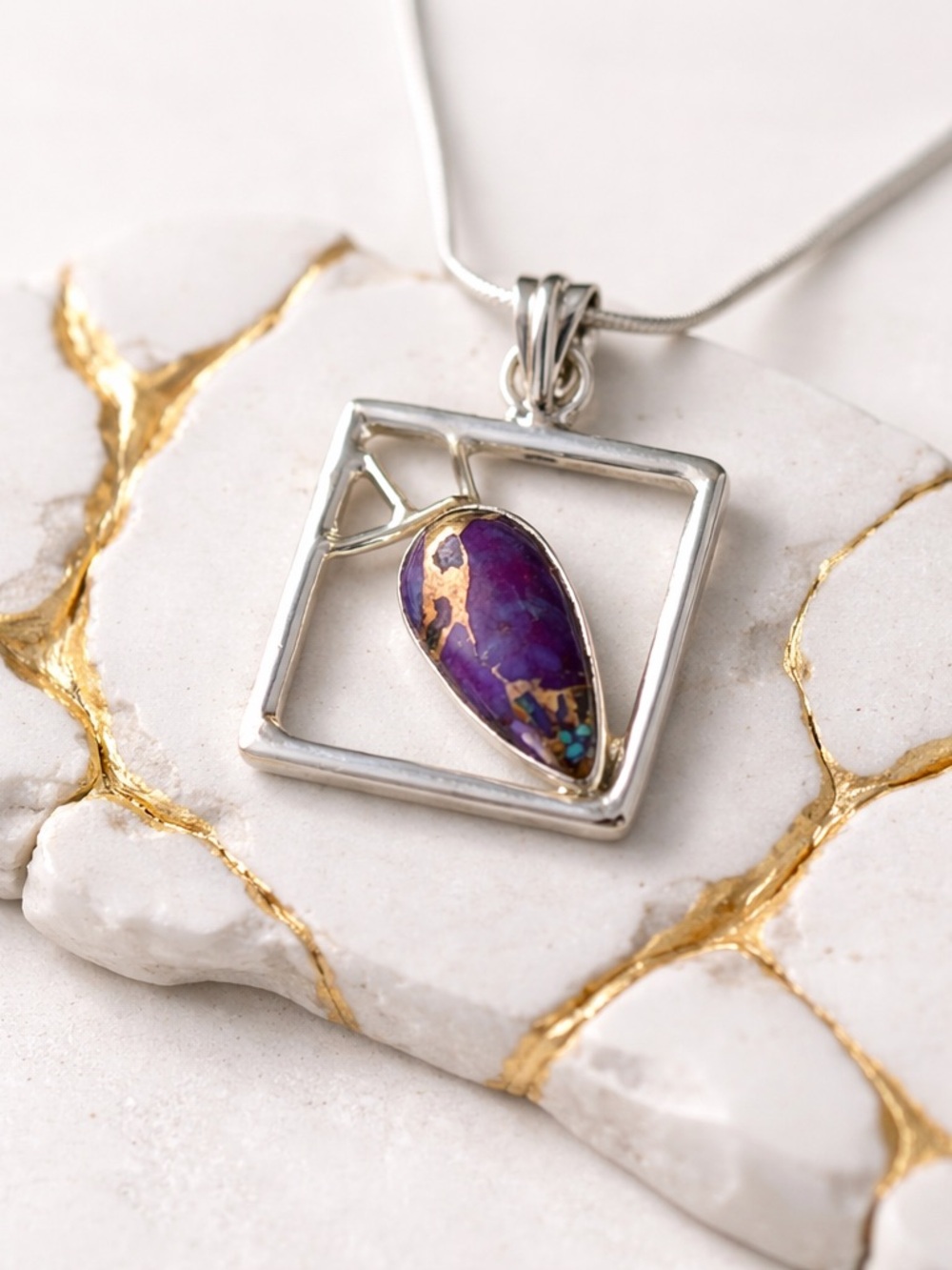 NEW! Purple Copper Turquoise Necklace